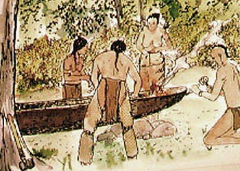illustration of canoe burn