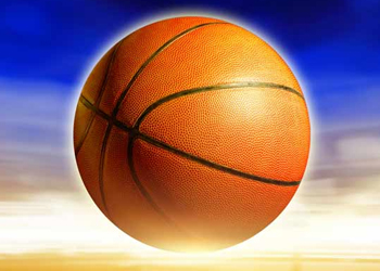 basketball illustration on sky background